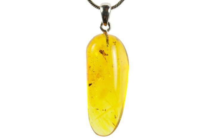 Polished Baltic Amber Pendant (Necklace) - Contains Flies! #367376